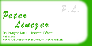 peter linczer business card