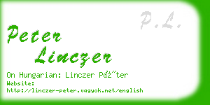 peter linczer business card